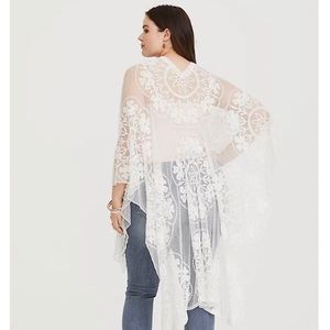 Torrid white lace kimono